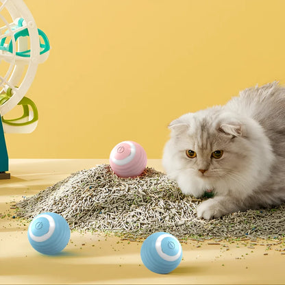 Electronic Cat Toy Ball Intelligent Interactive Rolling Bal For Kittens ABS Silicone Smart Pet Game 1
