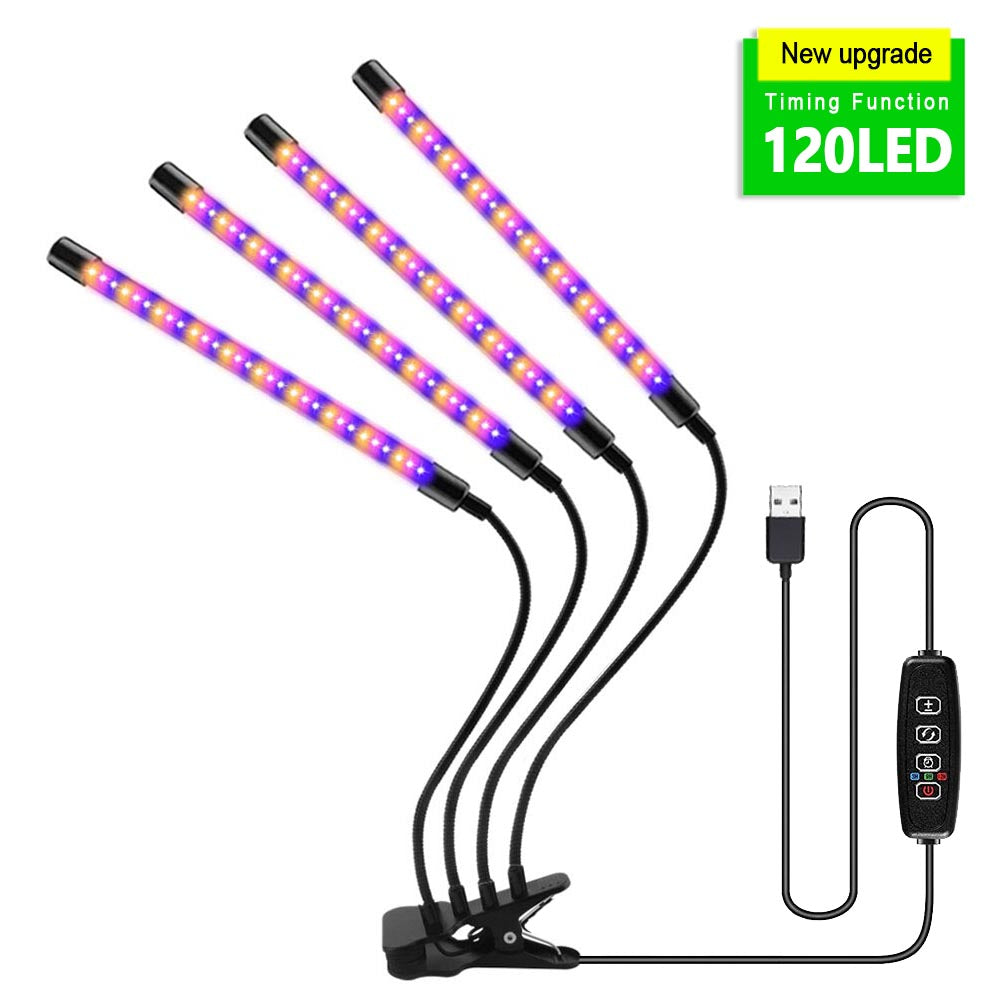 3in1 LED USB Grow Light For Plants Full Spectrum Phyto Lamp With 9 Dimmable Modes  360 Gooseneck 8