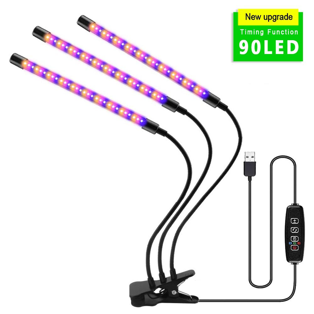 3in1 LED USB Grow Light For Plants Full Spectrum Phyto Lamp With 9 Dimmable Modes  360 Gooseneck 9