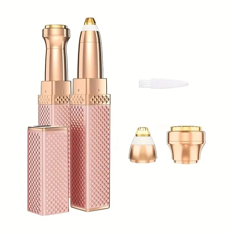 2in1 LED Hair Shaver  Eyebrow Razor Rechargeable Womens Grooming Tool for Facial Hair  Peach F