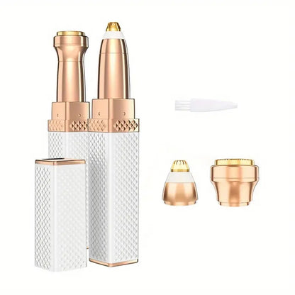 2in1 LED Hair Shaver  Eyebrow Razor Rechargeable Womens Grooming Tool for Facial Hair  Peach F