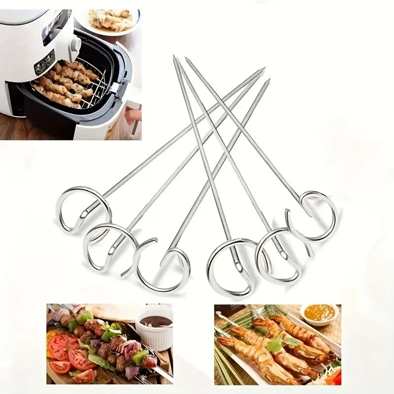 Air Fryer Oven Vertical Grill Skewers  Food Grade 304 Stainless Steel BBQ  Kebab Universal Accessor 4
