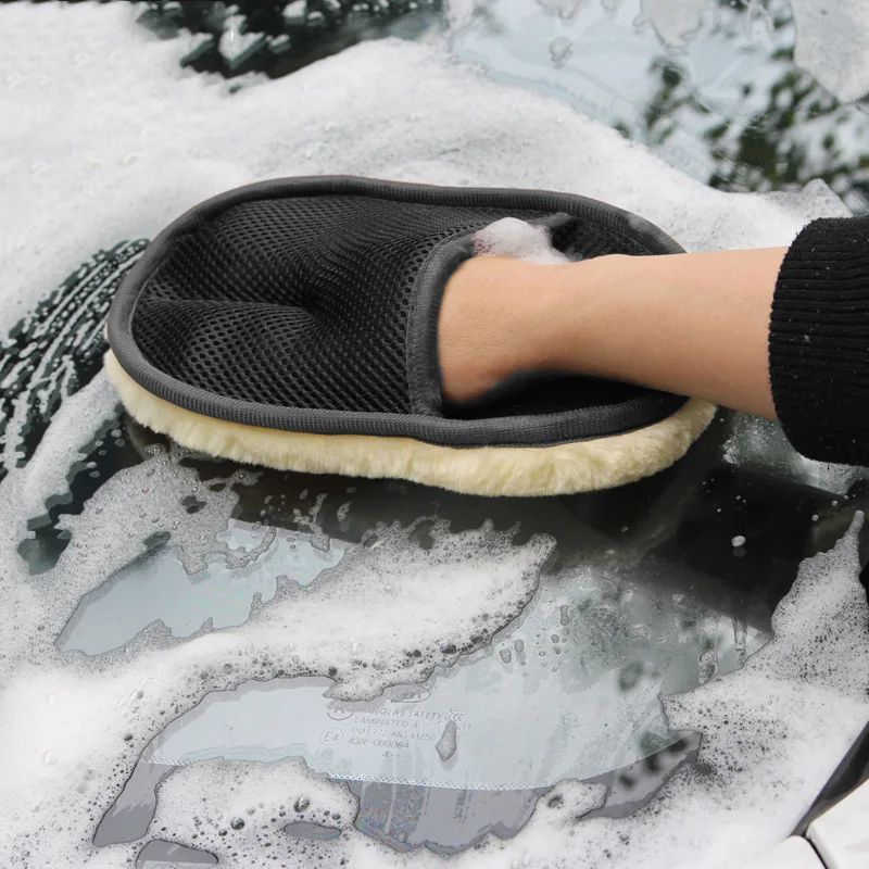 Premium Microfiber Wool Car Wash Glove Soft Auto Cleaning Glove For Car Paint Motorcycle  Home Surf 2