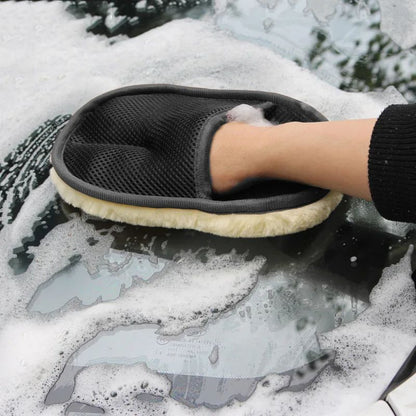 Premium Microfiber Wool Car Wash Glove Soft Auto Cleaning Glove For Car Paint Motorcycle  Home Surf 2