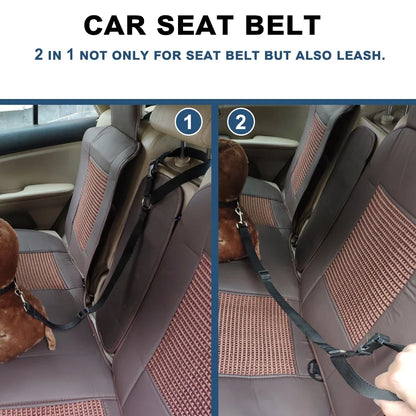 Durable Nylon Lead Leash  Dog Harness TwoinOne Adjustable Pet Car Seat Belt for Safe Backseat Tr