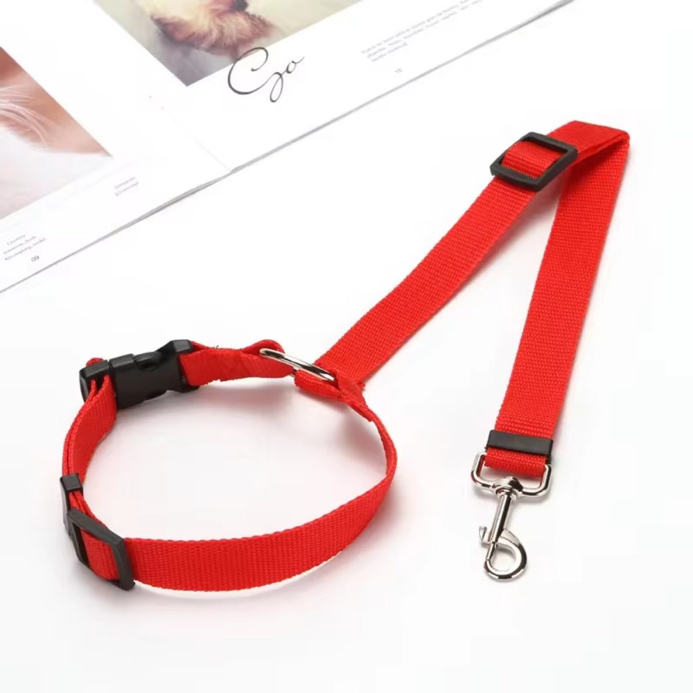 Durable Nylon Lead Leash  Dog Harness TwoinOne Adjustable Pet Car Seat Belt for Safe Backseat Tr
