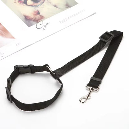Durable Nylon Lead Leash  Dog Harness TwoinOne Adjustable Pet Car Seat Belt for Safe Backseat Tr