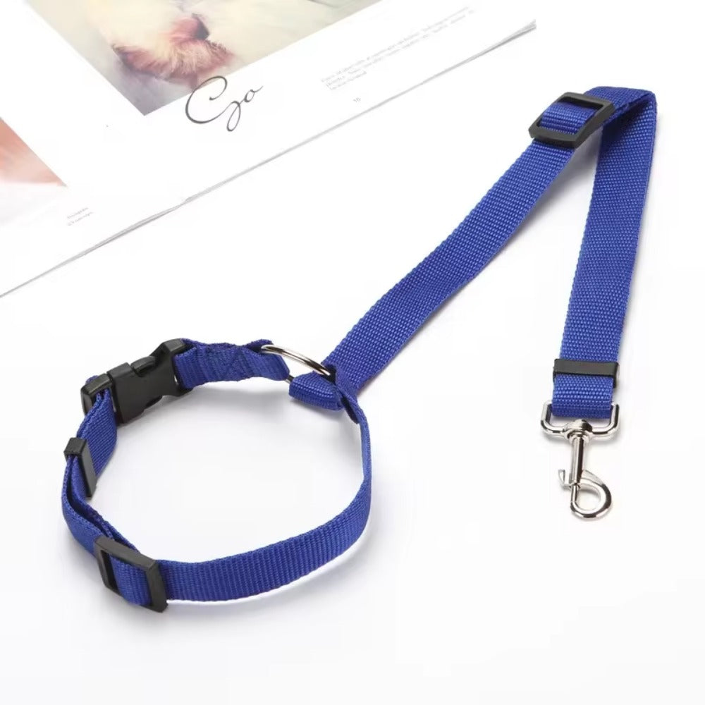 Durable Nylon Lead Leash  Dog Harness TwoinOne Adjustable Pet Car Seat Belt for Safe Backseat Tr