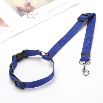 Durable Nylon Lead Leash  Dog Harness TwoinOne Adjustable Pet Car Seat Belt for Safe Backseat Tr
