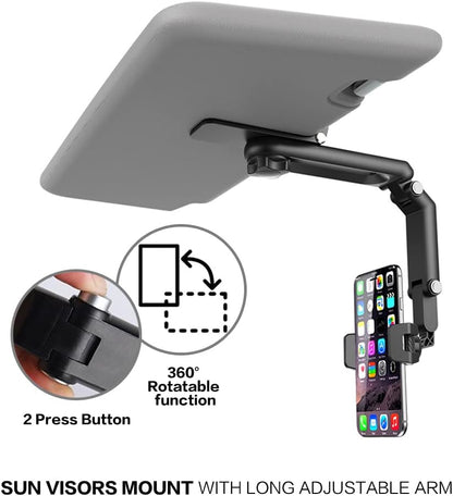 Sun Visor Phone Holder for Car 360 Rotating Universal Phone Mount for iPhone  Android Multi Purpose