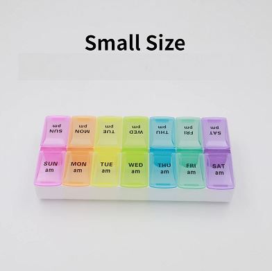 New Weekly Pill Organizer Portable 7Day Travel Pill Case with 14 Grids for Vitamins Medicine  Fi