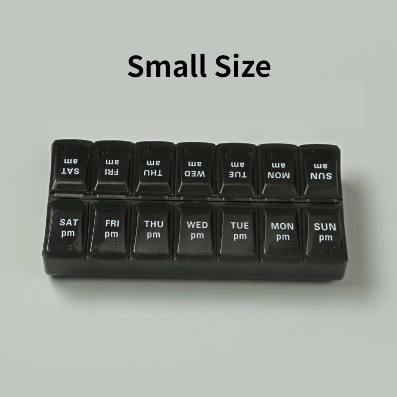 New Weekly Pill Organizer Portable 7Day Travel Pill Case with 14 Grids for Vitamins Medicine  Fi