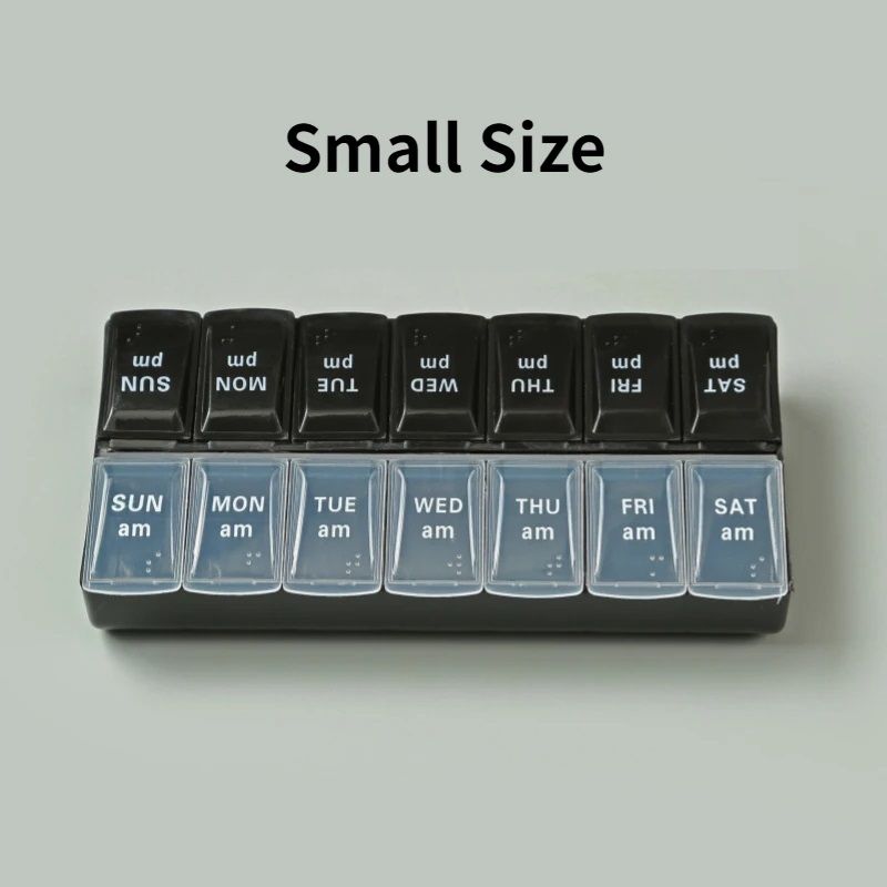 New Weekly Pill Organizer Portable 7Day Travel Pill Case with 14 Grids for Vitamins Medicine  Fi