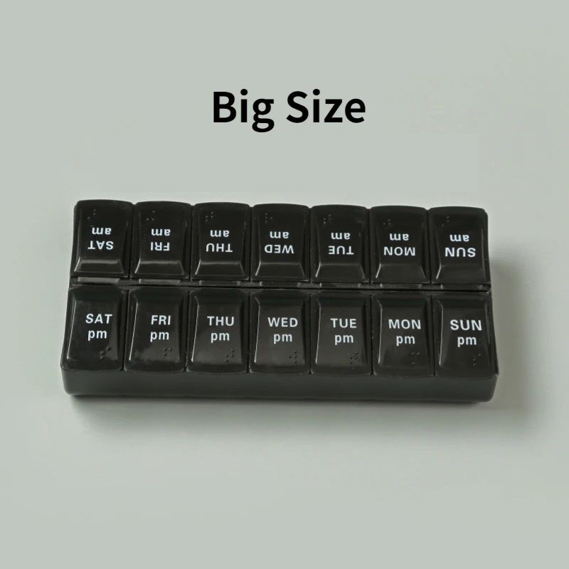 New Weekly Pill Organizer Portable 7Day Travel Pill Case with 14 Grids for Vitamins Medicine  Fi