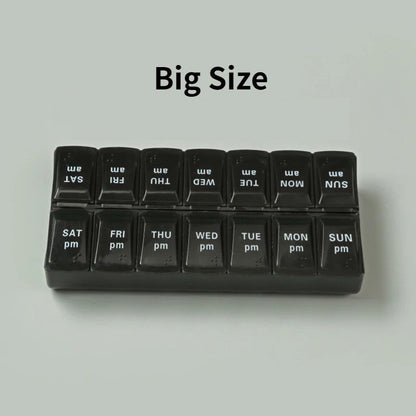 New Weekly Pill Organizer Portable 7Day Travel Pill Case with 14 Grids for Vitamins Medicine  Fi