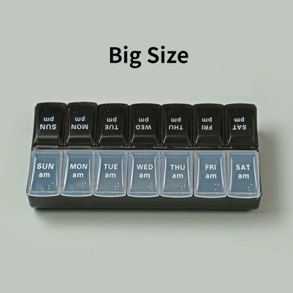 New Weekly Pill Organizer Portable 7Day Travel Pill Case with 14 Grids for Vitamins Medicine  Fi