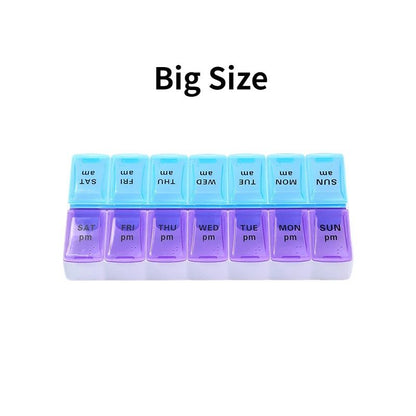New Weekly Pill Organizer Portable 7Day Travel Pill Case with 14 Grids for Vitamins Medicine  Fi