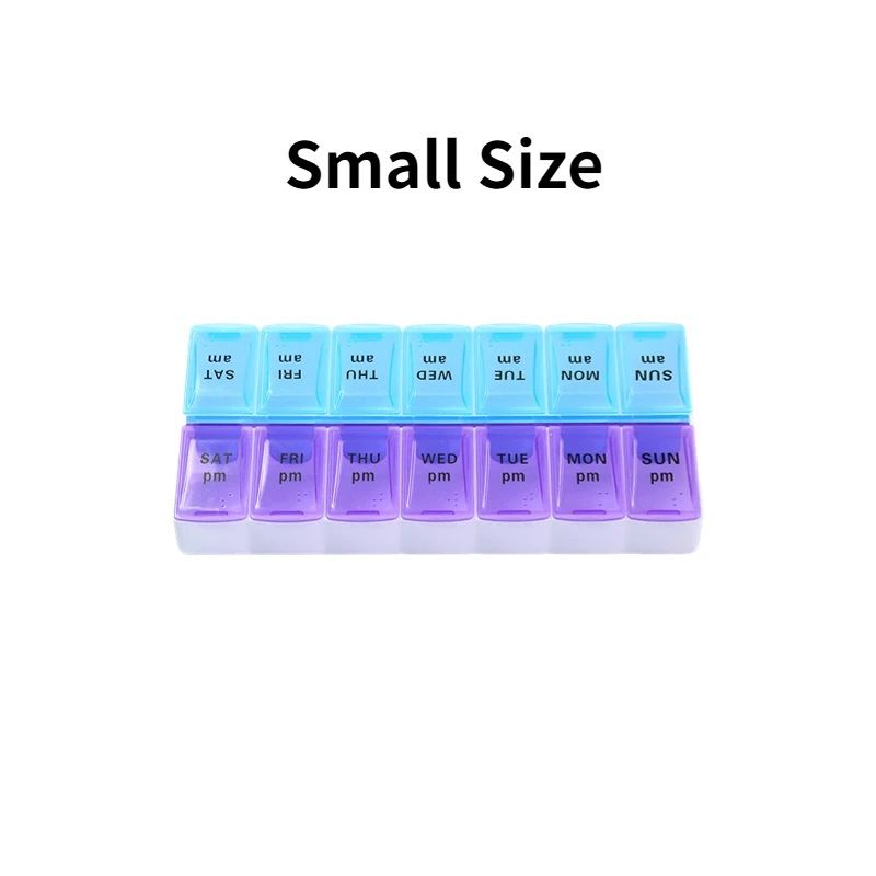 New Weekly Pill Organizer Portable 7Day Travel Pill Case with 14 Grids for Vitamins Medicine  Fi