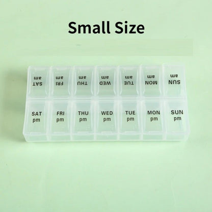 New Weekly Pill Organizer Portable 7Day Travel Pill Case with 14 Grids for Vitamins Medicine  Fi