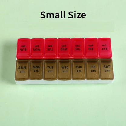 New Weekly Pill Organizer Portable 7Day Travel Pill Case with 14 Grids for Vitamins Medicine  Fi