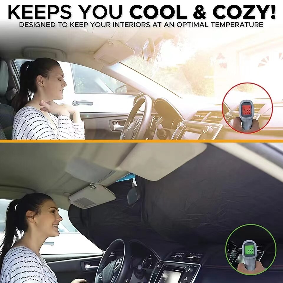Premium Car SunshadeExtra Large Windshield Cover With Instant Fold Design Blocks 99 UV Rays  Keeps  4