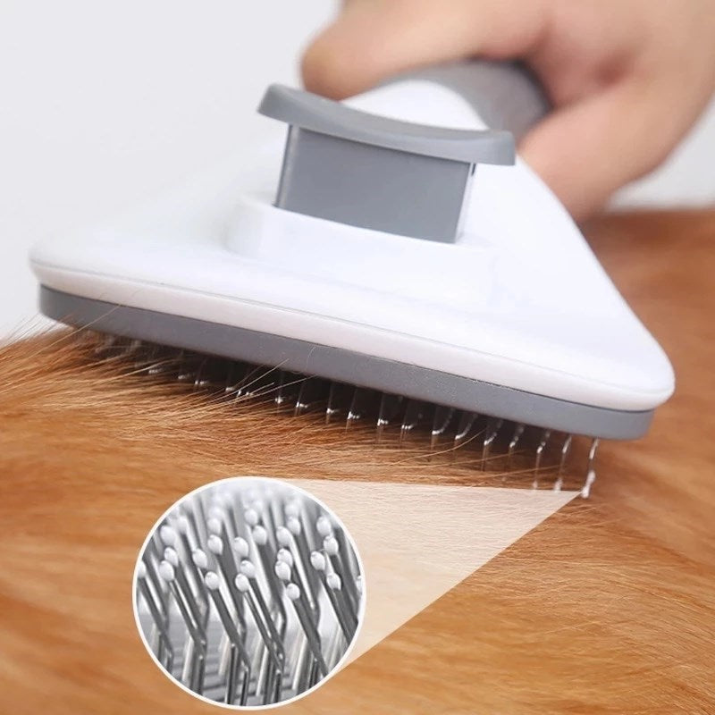 Self-Cleaning Pet Hair Remover Brush, Grooming Tool for Dogs & Cats | Pet Dog Brush & Cat Comb