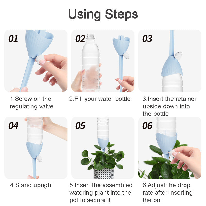 Self Watering Flower Irrigator Adjustable Flow Rate Dripper Automatic Plant Watering Device for Indo