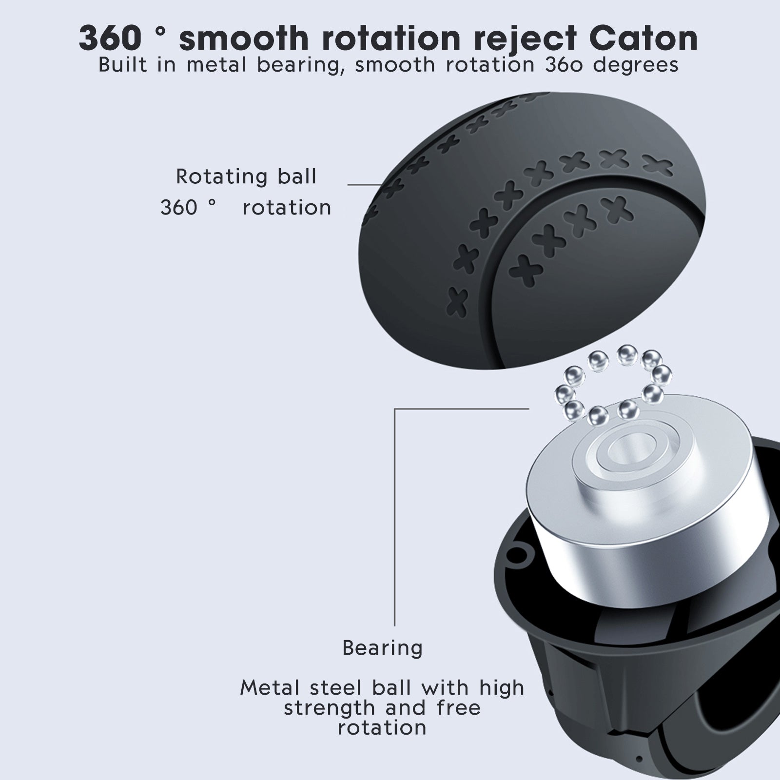 Steering Wheel Spinner – One-Handed Turning Booster with 360° Rotation – Heavy Duty Metal Bearing & Anti-Slip Design