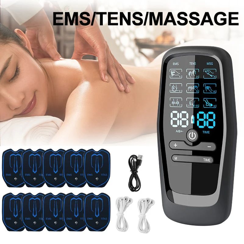 Electric Muscle Stimulator & TENS Massager, Digital Therapy for Back Pain, Slimming, and Body Relaxation