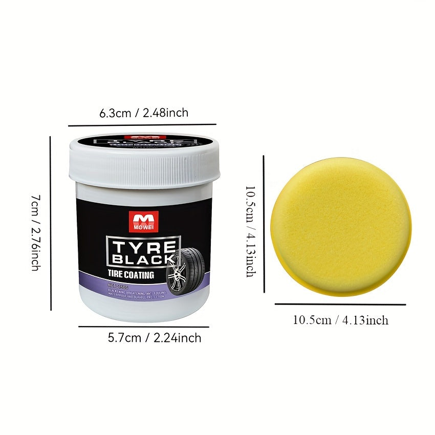 Tire Blackening Coating Wax Hydrating Luster  Protection Anti Aging Tire Care With Sponge Applicato 3