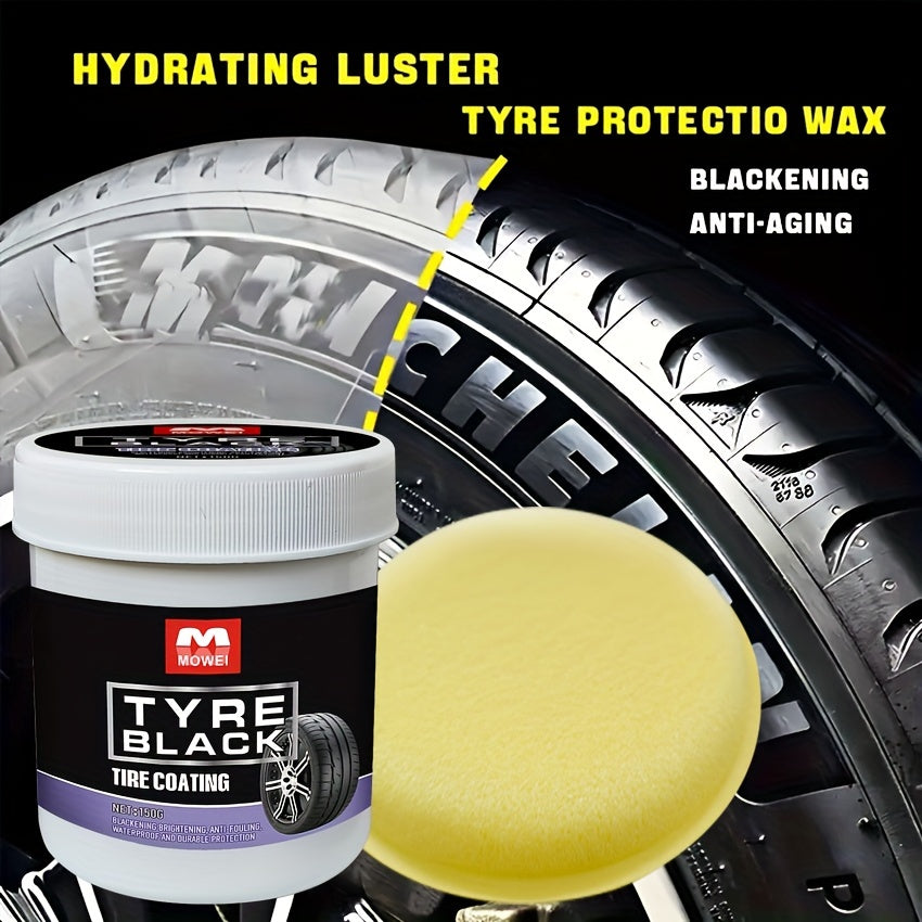 Tire Blackening Coating Wax Hydrating Luster  Protection Anti Aging Tire Care with Sponge Applicat
