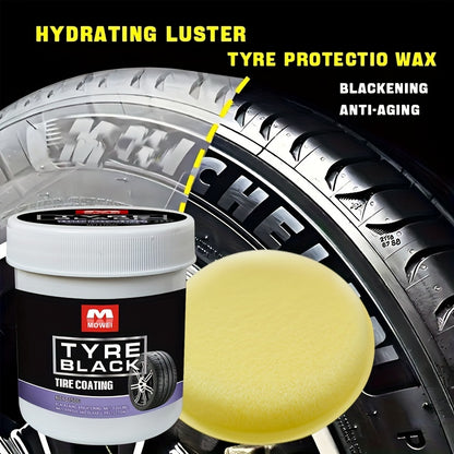 Tire Blackening Coating Wax Hydrating Luster  Protection Anti Aging Tire Care with Sponge Applicat