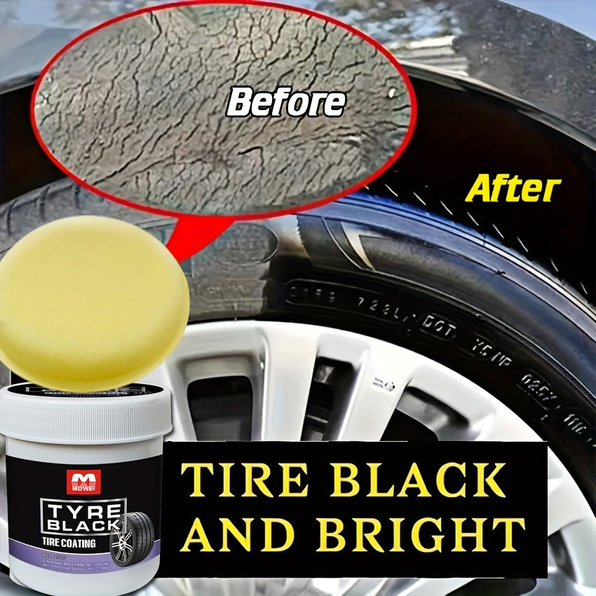 Tire Blackening Coating Wax Hydrating Luster  Protection Anti Aging Tire Care With Sponge Applicato 4