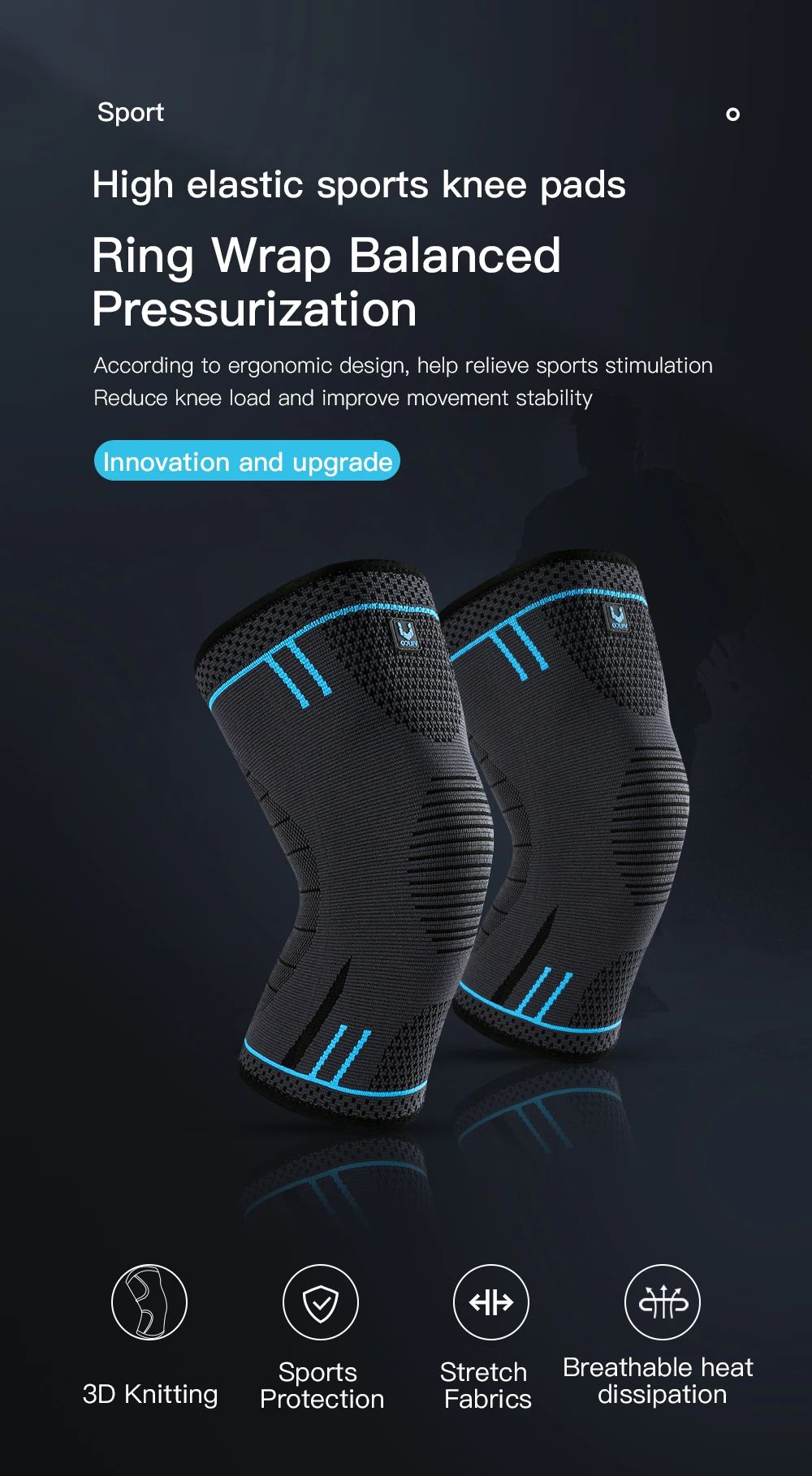 Breathable Knee Support Sleeve with Compression – Elastic Sports Knee Brace for Gym, Running & Basketball