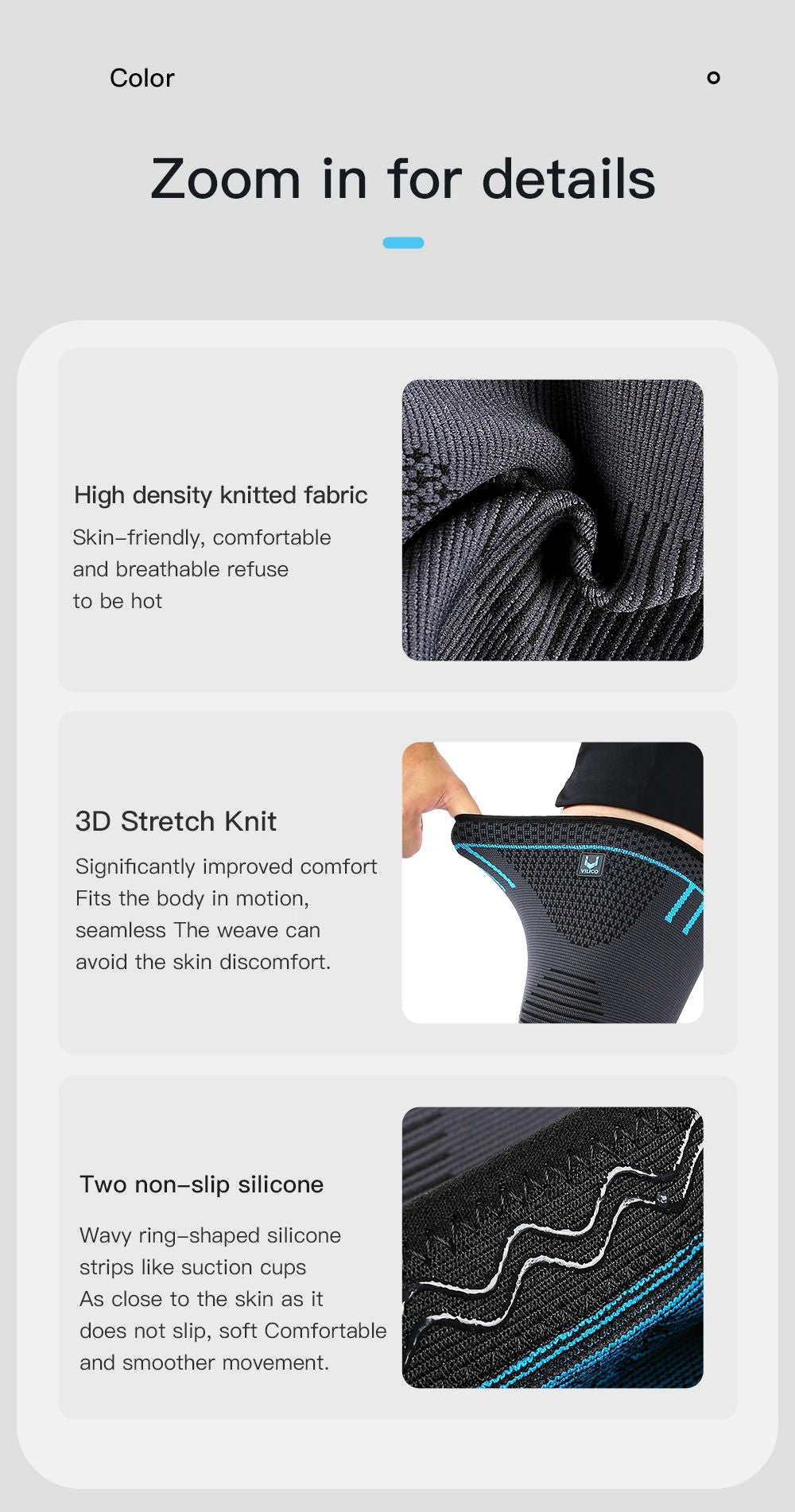 Breathable Knee Support Sleeve With Compression  Elastic Sports Knee Brace For Gym Running  Basketb