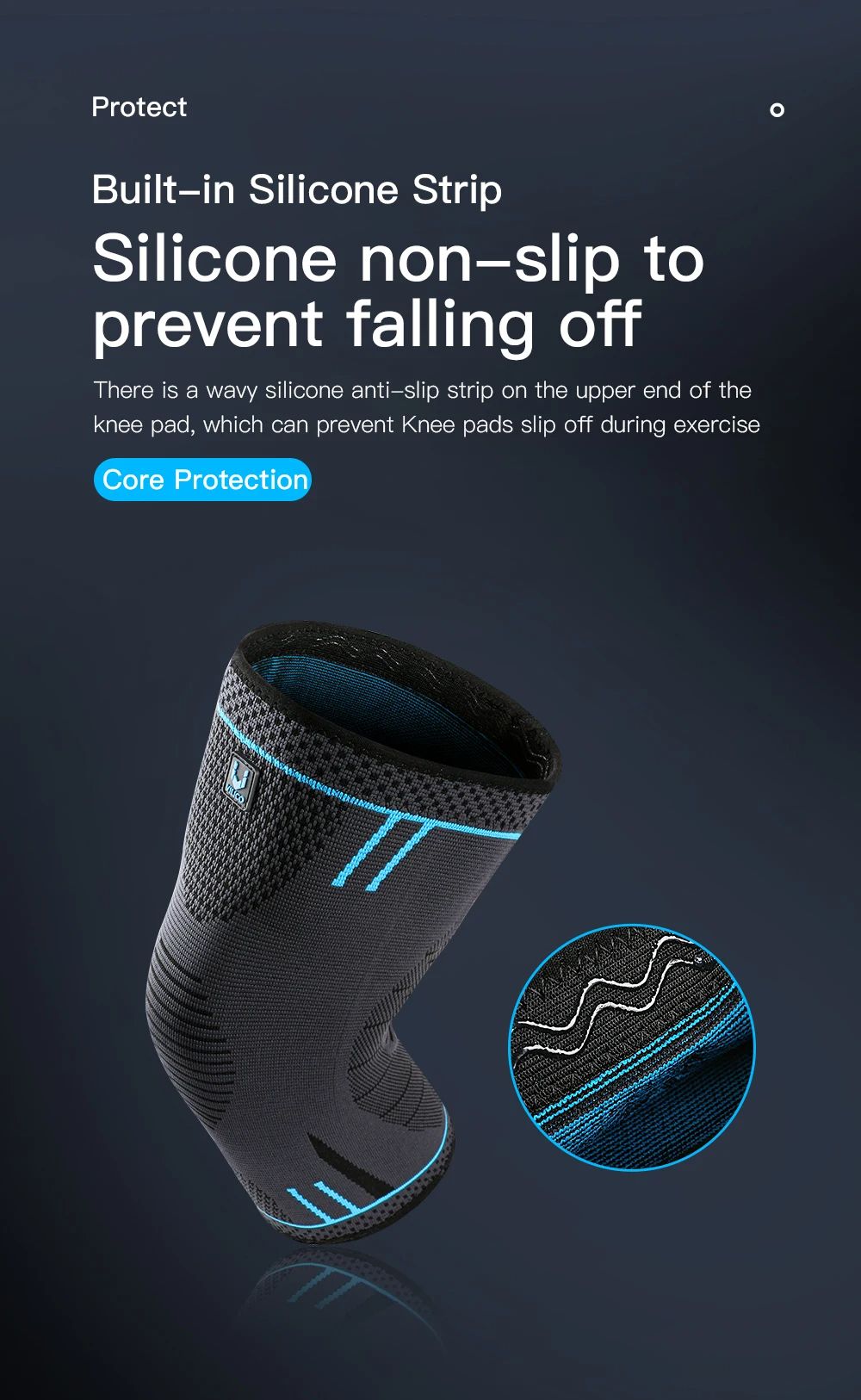 Breathable Knee Support Sleeve With Compression  Elastic Sports Knee Brace For Gym Running  Basketb