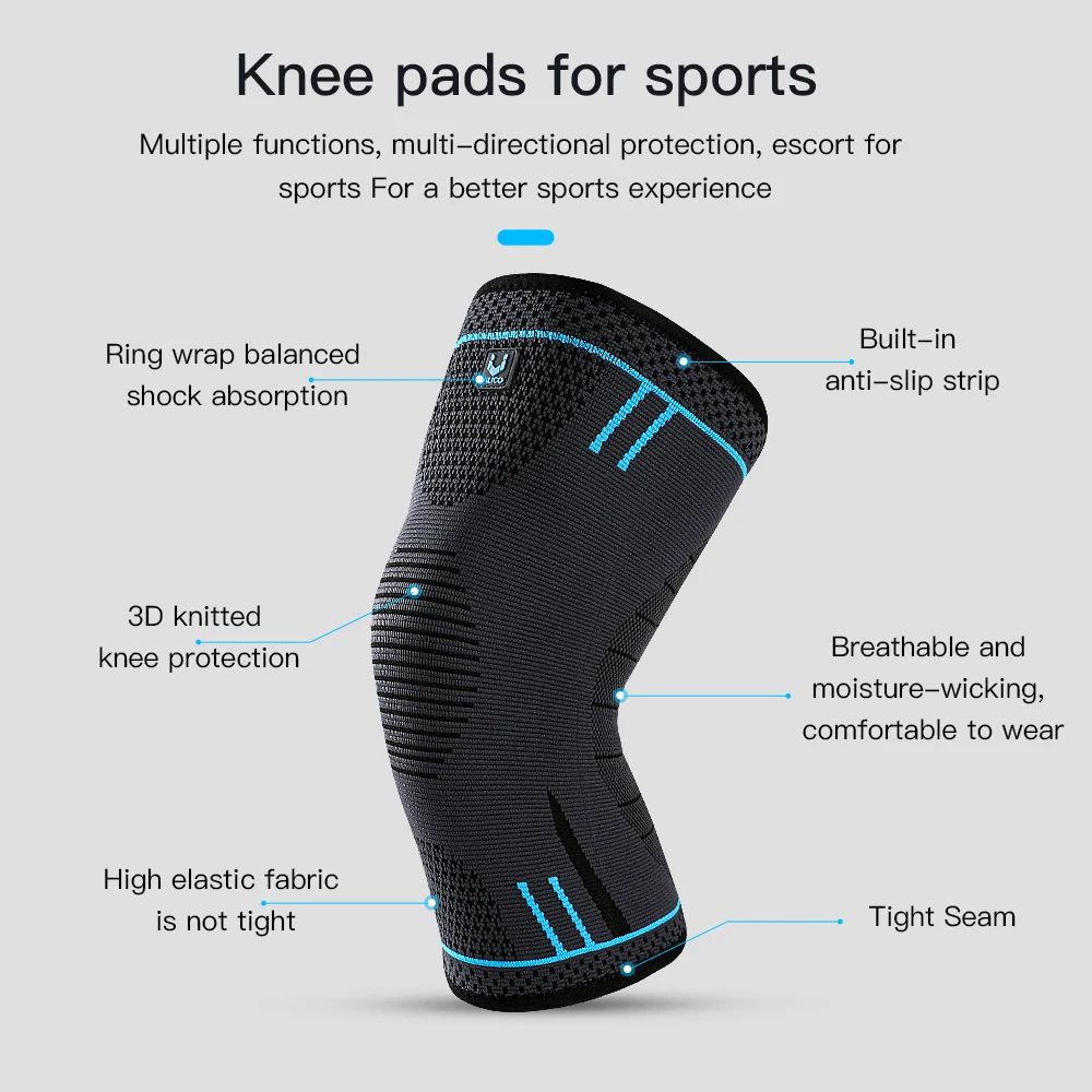 Breathable Knee Support Sleeve With Compression  Elastic Sports Knee Brace For Gym Running  Basketb