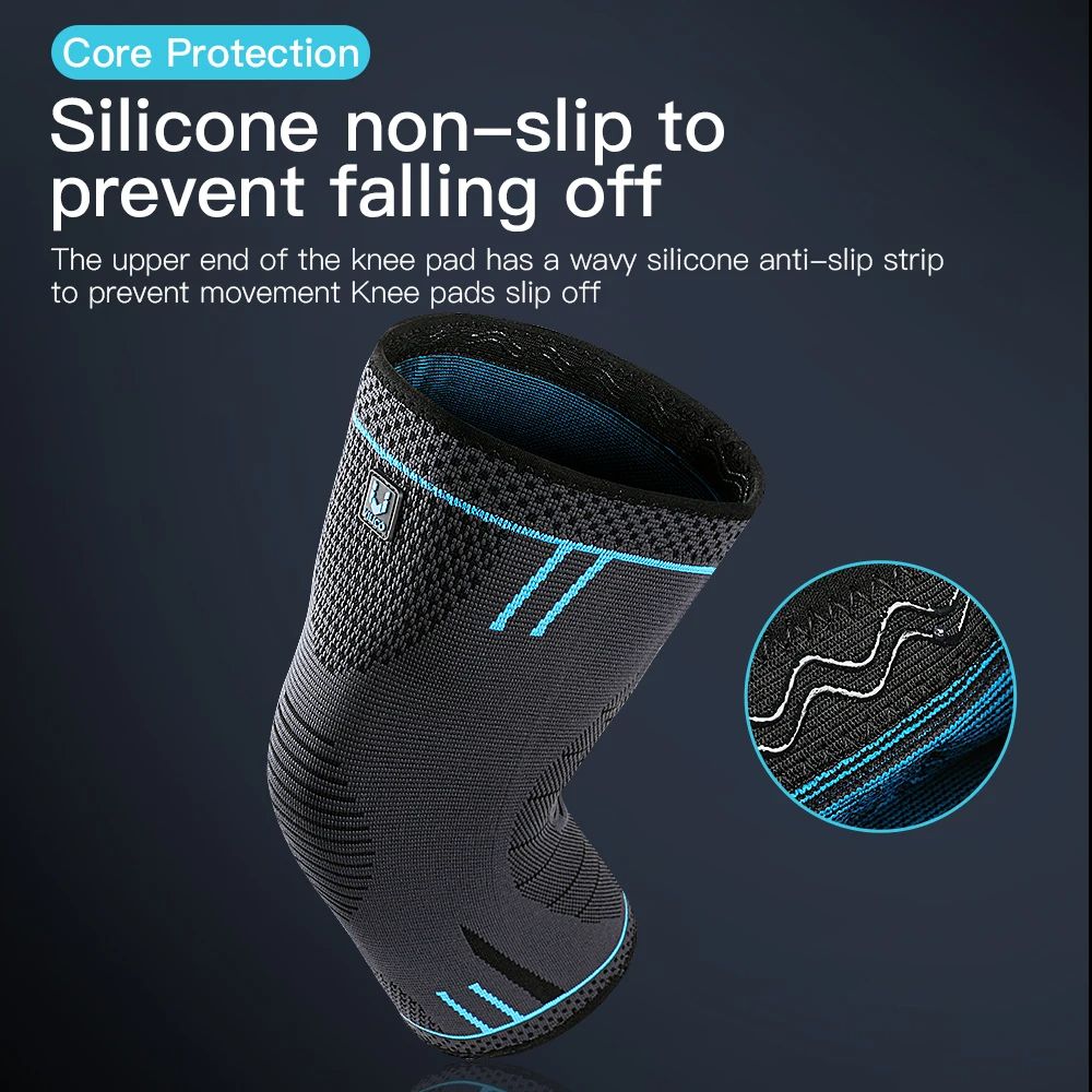 Breathable Knee Support Sleeve With Compression  Elastic Sports Knee Brace For Gym Running  Basketb