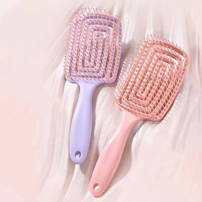 Elastic Massage Comb  Hollow Out Hair Brush Fast Blow Drying Detangling Tool For All Hair Types 1