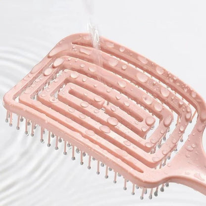 Elastic Massage Comb  Hollow Out Hair Brush Fast Blow Drying Detangling Tool For All Hair Types 5
