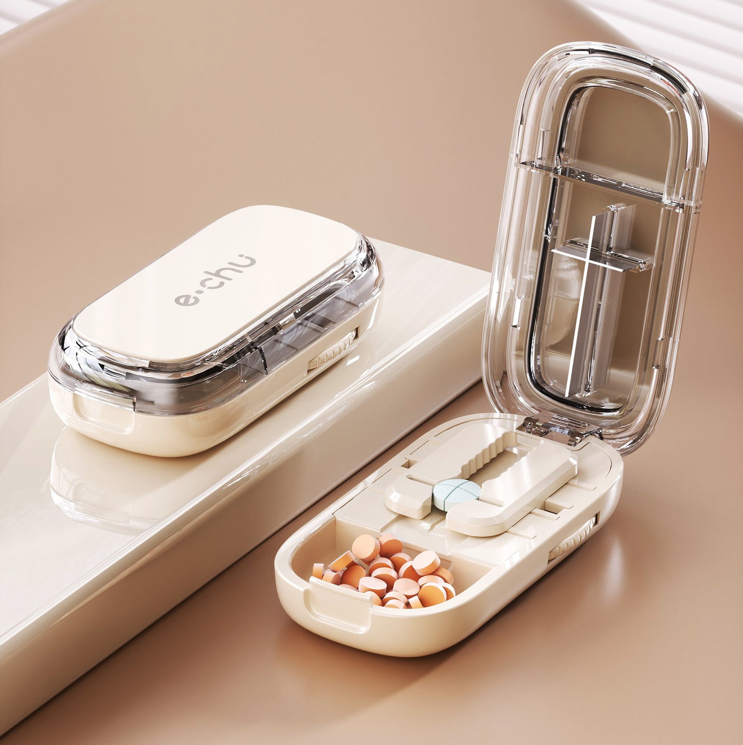 Newest Quartering Pill Cutter Storage Box Portable Drug Tablet Medicine Dustproof Divider Organizer 1