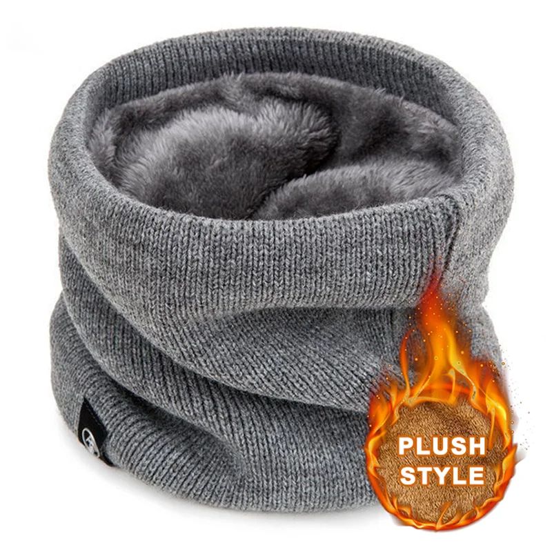 Fashion Soft Knitted Neck Warmer Scarf  Winter Warm Thick ColdProof Collar For Men  Women 4