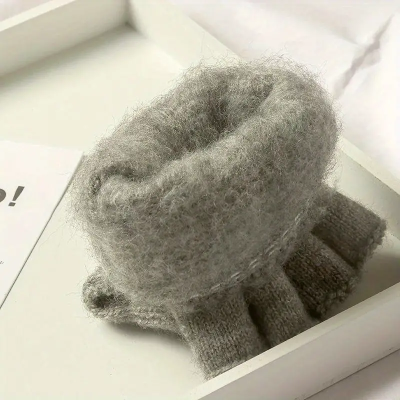 Thickened Fingerless Gloves Warm Touchscreen Gloves for Students, Men & Women