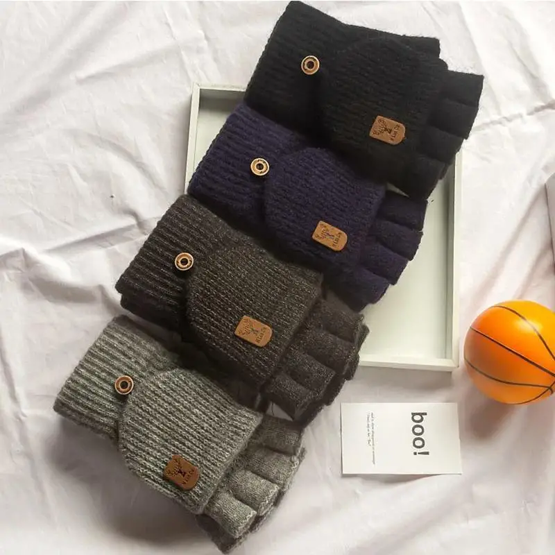Thickened Fingerless Gloves Warm Touchscreen Gloves for Students, Men & Women
