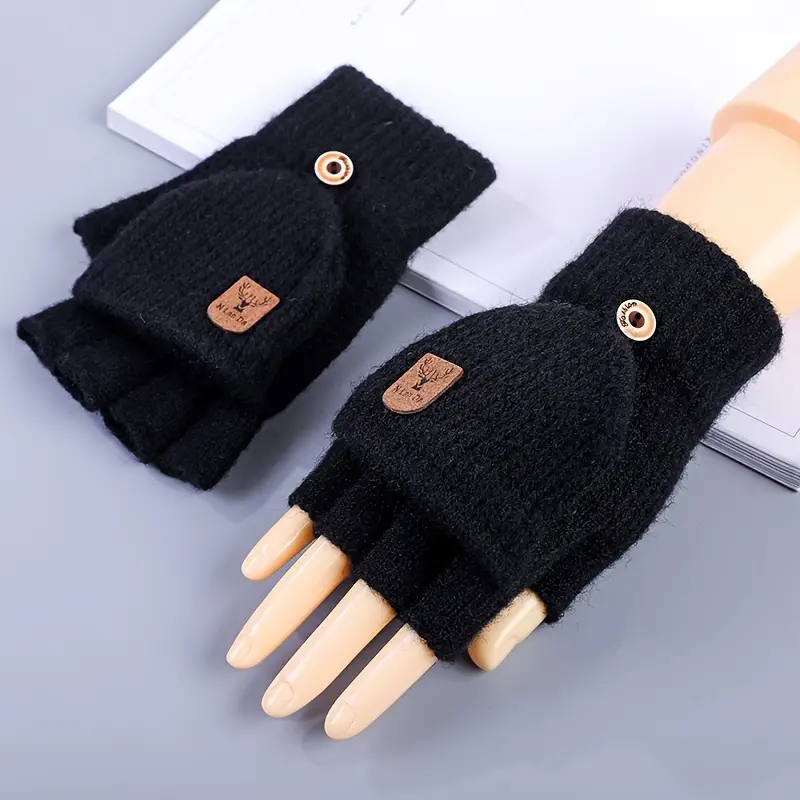 Thickened Fingerless Gloves Warm Touchscreen Gloves for Students, Men & Women