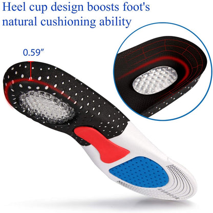 Orthopedic Insoles Gel Arch Support Pads with Memory Foam for Running, Walking & Comfort Men & Women Shoe Inserts