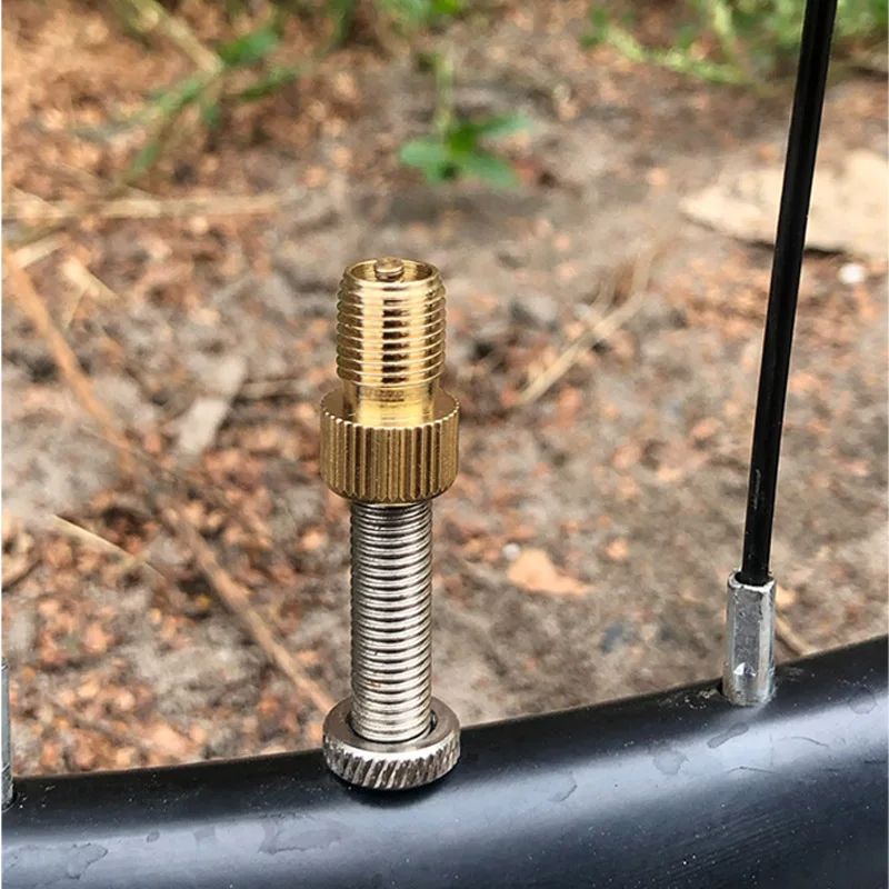 French Valve To American Valve Adapter HighQuality Bike Tire Converter Presta To Schrader Gold Adap