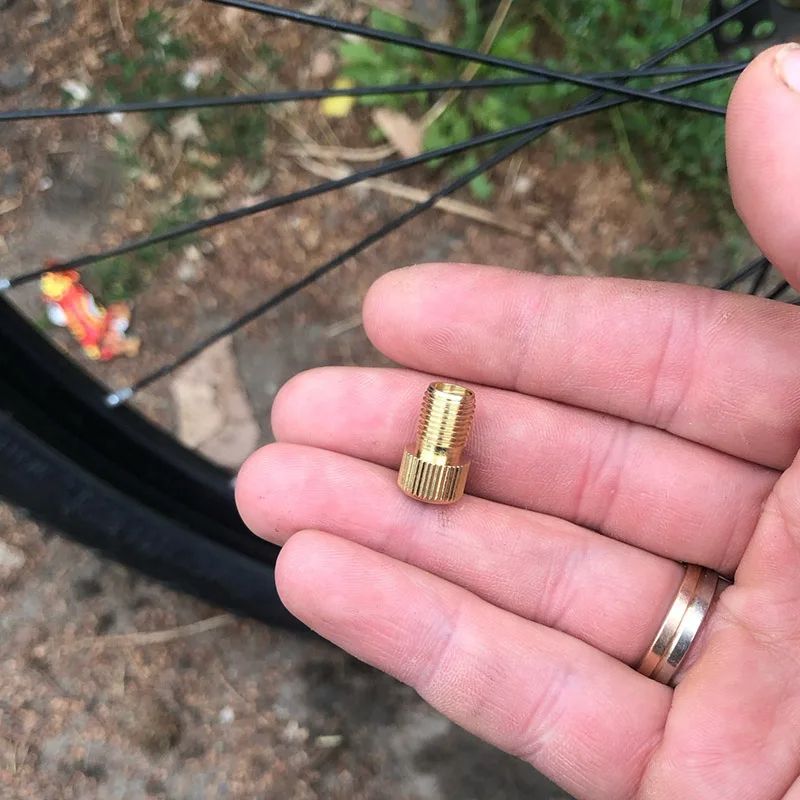 French Valve To American Valve Adapter HighQuality Bike Tire Converter Presta To Schrader Gold Adap