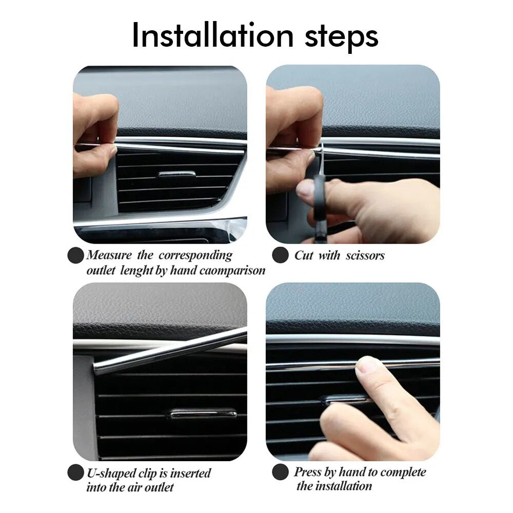 UShape Car Air Conditioner Outlet Decorative Trim Stylish Moulding  Corner Protector for Auto Sty