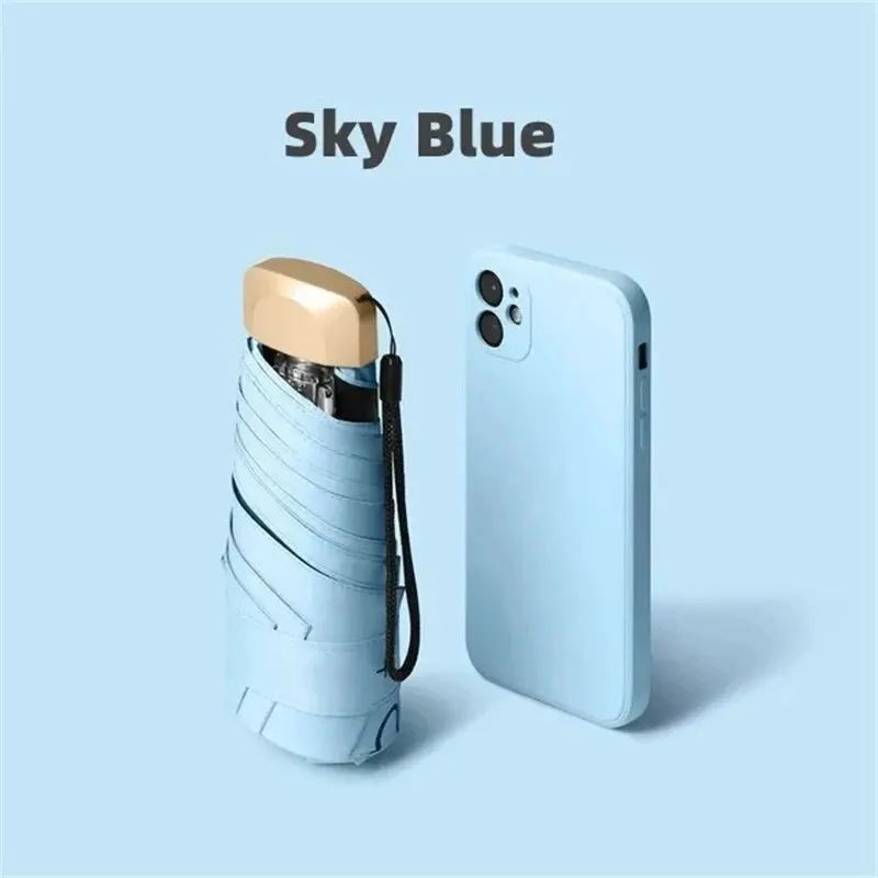 Mini Sun Umbrella Pocket Rain Umbrella With UV Protection Windproof  Waterproof Folding Capsule Par 4